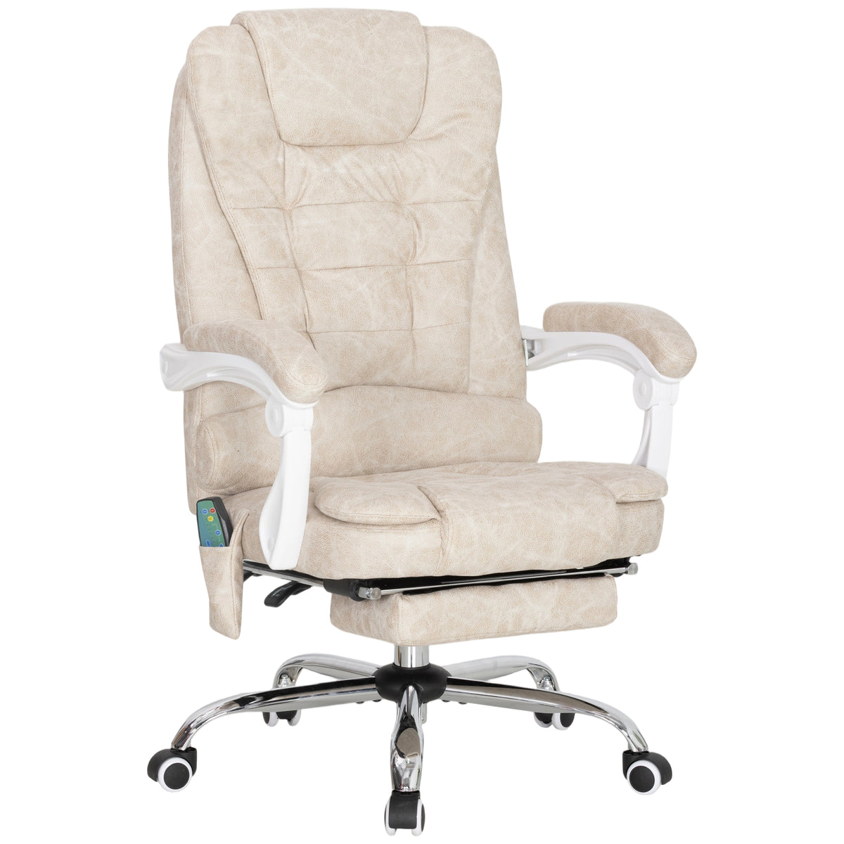 Bürostuhl mit Massagefunktion, ergonomisch, 65x160x104cm, Cremeweiß
