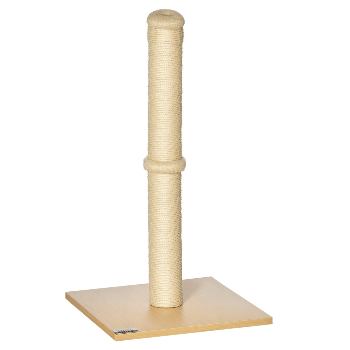 Kratzsäule 60 cm hoch Kratzstamm für Katzen bis 5 kg, Kratzbaum mit Sisalseil, Beige+Eiche
