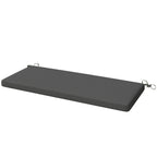 Wasserabweisendes Bankkissen, Outdoor-Sitzpolster mit abnehmbarem Bezug und Befestigungsbändern für Garten und Terrasse, 110 x 46 cm, Dunkelgrau