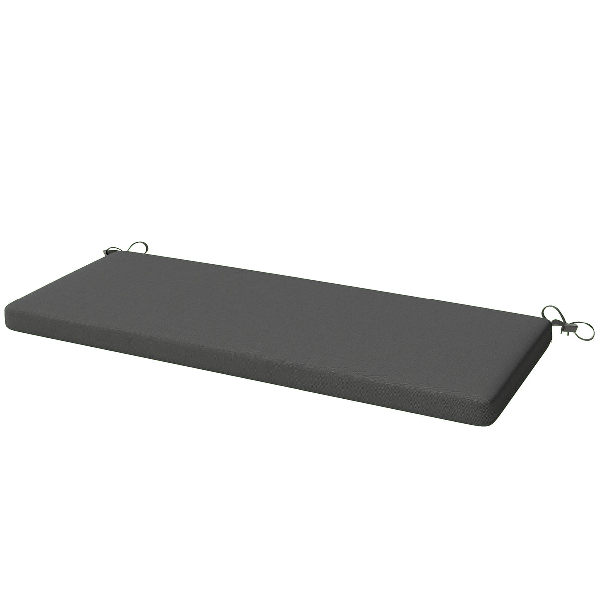 Wasserabweisendes Bankkissen, Outdoor-Sitzpolster mit abnehmbarem Bezug und Befestigungsbändern für Garten und Terrasse, 110 x 46 cm, Dunkelgrau