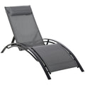 Gartenliege, Sonnenliege, verstellbare R¨¹ckenlehne, Aluminium, Grau
