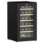 Weinkühlschrank für 24 Flaschen, einstellbare Temperatur 5 bis 20° C, LED-Beleuchtung, schwarz, 43 x 45 x 75 cm