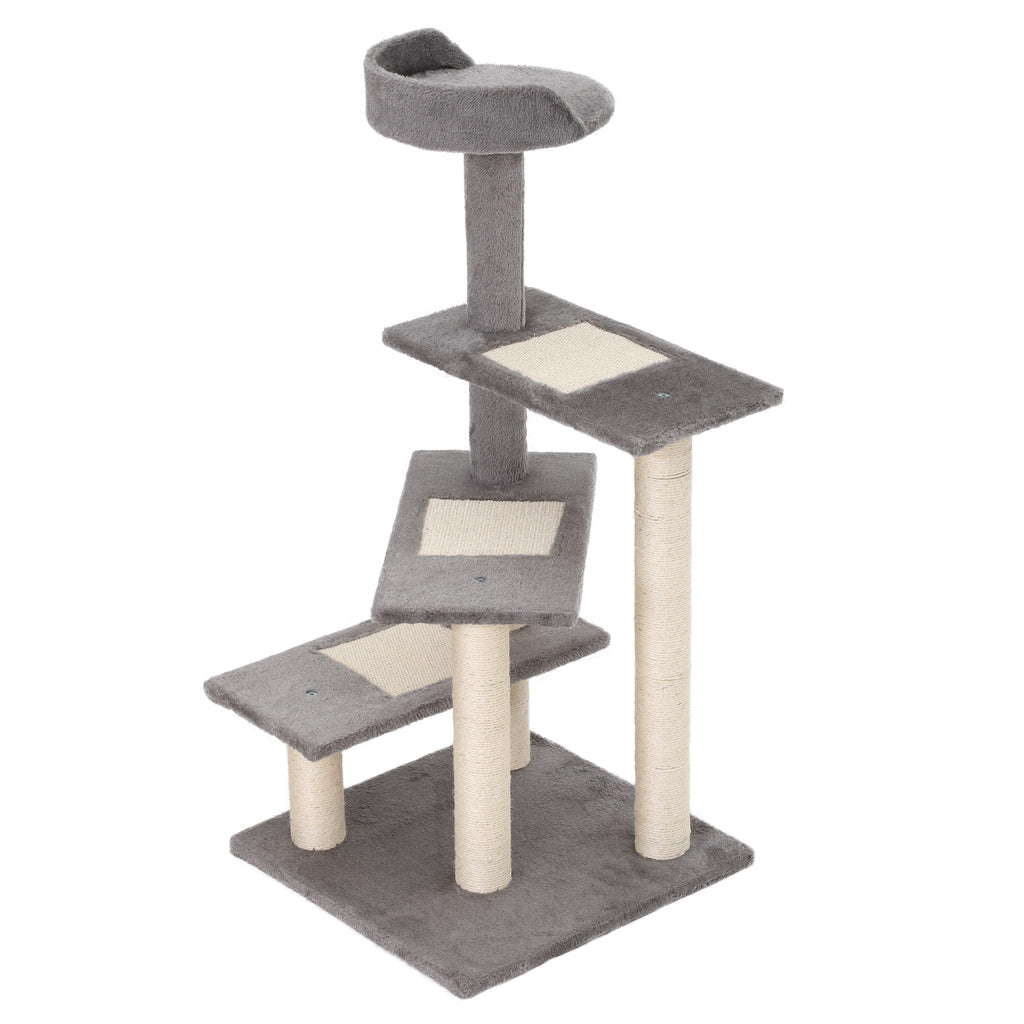  100 cm Cat Tree for Indoor Cats Kitten Scratch Scratching Post Climbing Tower Activity Centre Grey