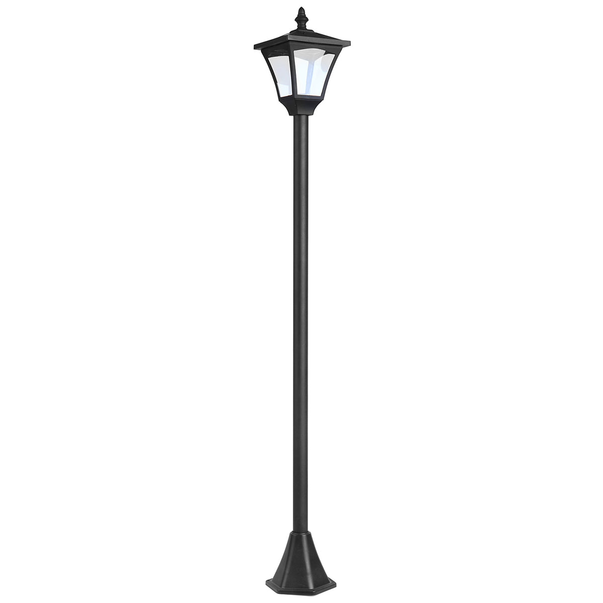 1.2m Solar Powered Outdoor Lamp Post - Black