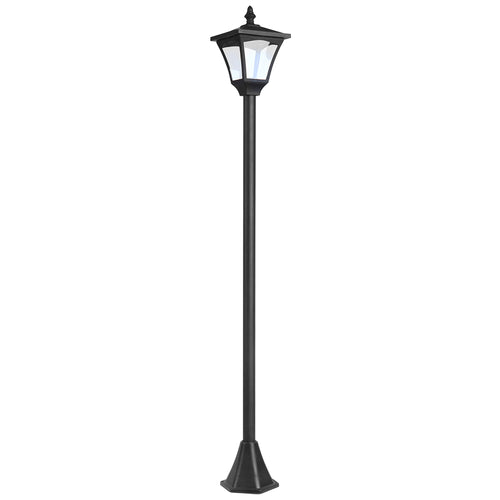 1.2m Solar Powered Outdoor Lamp Post - Black