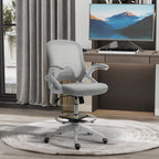 B¨¹rosessel, Schreibtischstuhl, Stehfunktion, mit Fu?ablage, drehbarer Sitz, Stahl, schwarz, 64 x 60 x 106-126cm