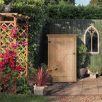 Wooden Small Shed, Garden Storage Shed with Shelves and Bolt Latch, 75L x 56W x115H cm, Natural