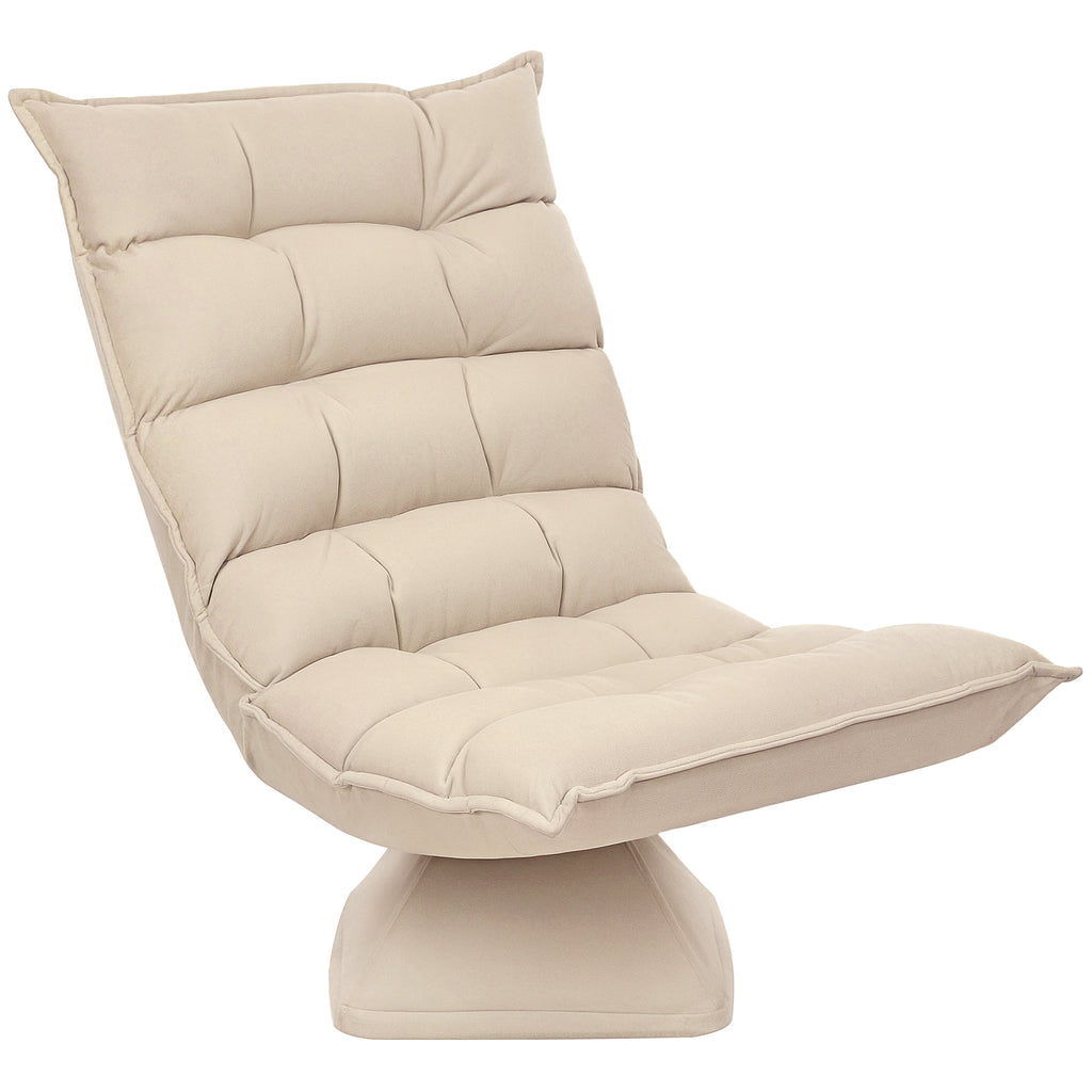 Relaxsessel Lesesessel, drehbar, Leinenoptik, 62 cm x 70 cm x 95 cm, Beige