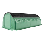 6 x 3 x 2 m Polytunnel-Gewächshaus mit Sonnenschutznetz, rollbaren Seitenwänden, Kunststoff-Abdeckung, Stahlrahmen, Grün