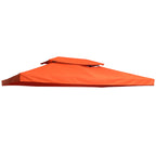 3x4m Gazebo Replacement Roof Canopy 2 Tier Top UV Cover Garden Patio Outdoor Sun Awning Shelters Rusty Red (TOP COVER ONLY)