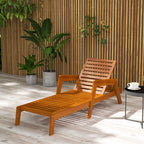 Sonnenliege Gartenliege Holzliege, Massivholz, 66 cm x 190 cm x 73,5 cm, Orange
