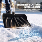 Heavy-Duty Snow Shovel with Assist Handle, Portable Snow Pusher with 45cm Wide Blade, Detachable Aluminium Handle