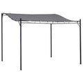 3 x 3m Elegantly Curved Wall Awning - Grey
