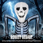 Aufblasbares Halloween-Skelett, aus dem Boden kriechend, mit LED-Lichtern, gruselige Deko für Innen- und Außenbereich