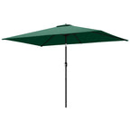 Garden Parasol, Parasol Umbrella with Crank Handle, Tilt Function, Polyester Canopy, Green