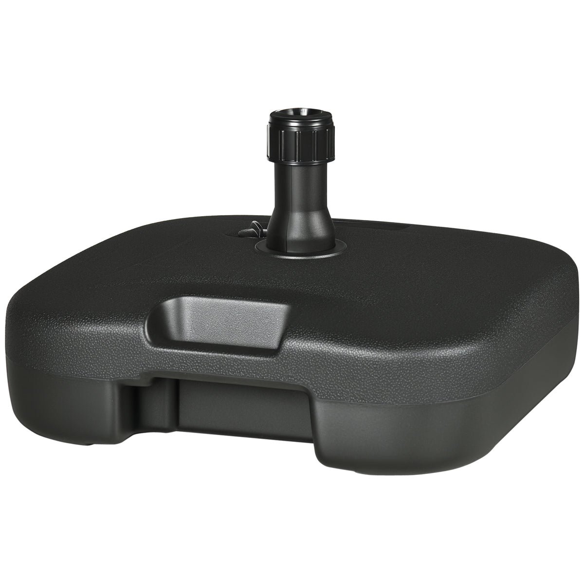  Sonnenschirmständer Schirmständer Schirmhalter befüllbar mit Sand Wasser abgerundete Ecken HDPE-Kunststoff Schwarz 46 x 45 x 26 cm bis zu 30 kg Netto Gewicht 1,6Kg