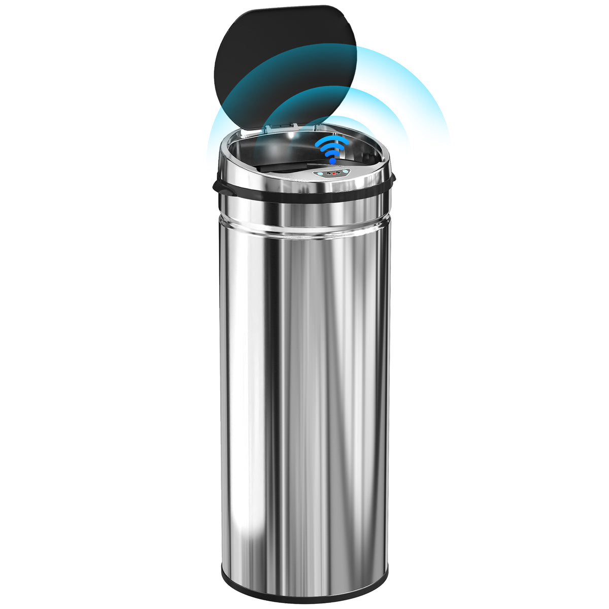 50L Stainless Steel Sensor Bin - Silver Tone