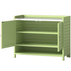 Pflanztisch mit Unterschrank aus Holz Outdoor Gartenschrank mit verzinkter Arbeitsplatte 3 Regalböden 88x40x70,5cm Grün