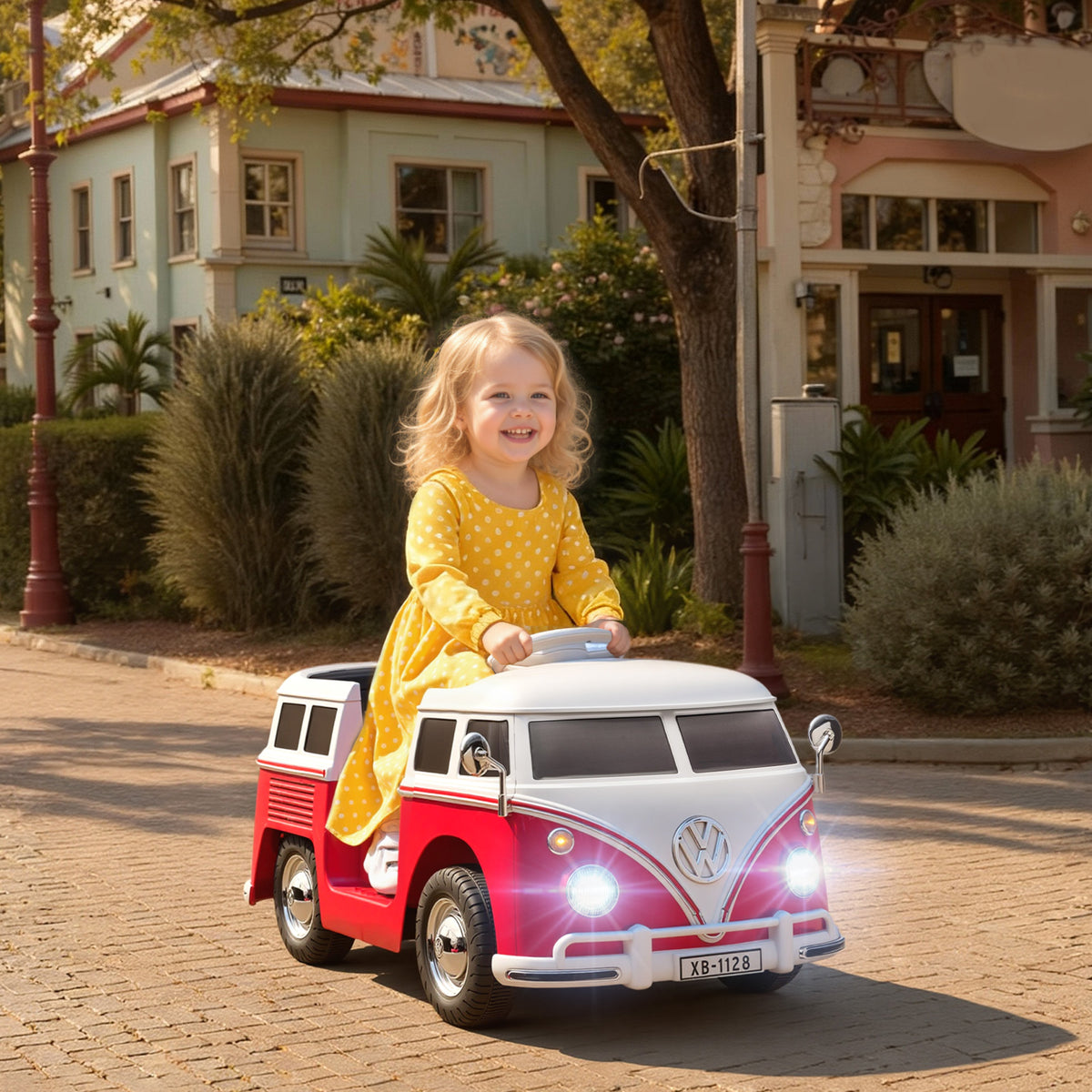 Kinder Elektroauto, 12V Kinderfahrzeug mit MP3, Doppelmotor, Elektrofahrzeug mit Hupe, Sanftanlauf, 89x49x41,5 cm, Rot