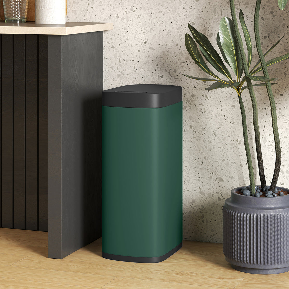 50L Sensor Bin, Automatic Kitchen Bin, Manual Override, Battery Operated, Inner-Bucket-Free, for Kitchen, Bedroom