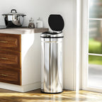 50L Stainless Steel Sensor Bin - Silver Tone