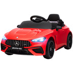 Kinder-Elektroauto, Mercedes-Design, 12V Motoren, Fernbedienung, LED-Lichter, Musik, f¨¹r 3-6 Jahren Kinder, Rot