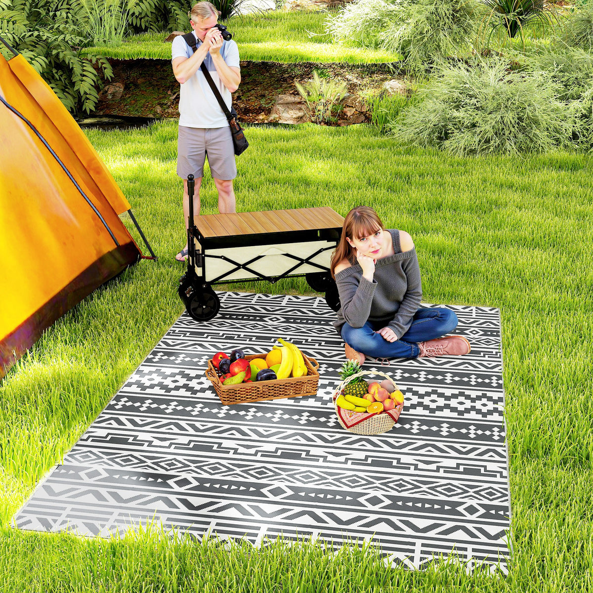 Outdoor Teppich robuster Wetterfest Outdoorteppich, Carpet mit Boho-Style, Outdoor-Teppich f¨¹r Wohnzimmer Balkon