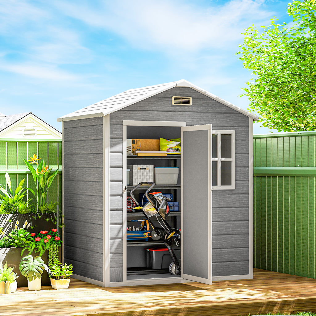 Gerätehaus 1,9m² 182 x 121 x 200cm Geräteschuppen mit Satteldach Boden Abschließbarer Tür