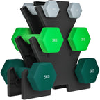 Hantelset mit Aufbewahrungsgestell, Set mit 6 Hanteln f¨¹r Fitness-Training, 2 x 1kg, 2 x 3kg, 2 x 5kg