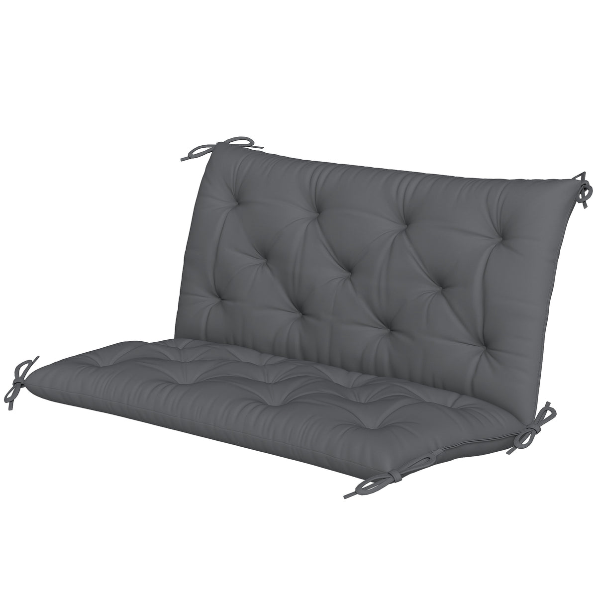 Bankauflage wasserabweisend Sitzkissen Rückenkissen 100 x 98 x 8 cm Dunkelgrau Gartenbank Hollywoodschaukel