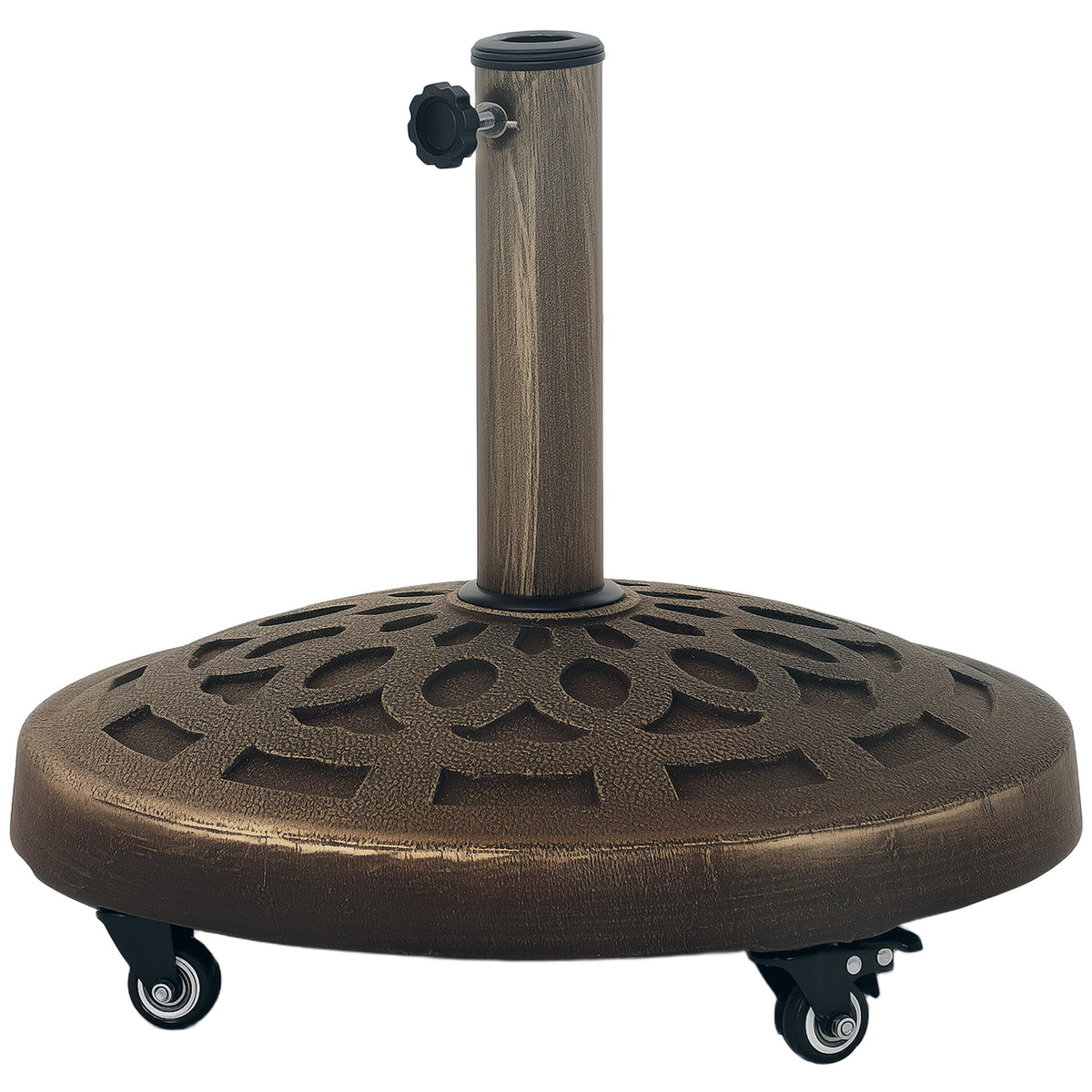 Sonnenschirmst?nder aus Beton, Schirmst?nder mit Rolle, Rund Schirmhalter St?nder f¨¹r Sonnenschirm 32/38/48mm