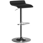 Barhocker 360° Drehbar Barstuhl mit Silber-Stahlgestell, Höhenverstellbar Küchenstuhl mit Fußstütze, Schwarz