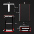 500KG Motorcycle Lift Scissor Jack, Height Adjustable Motorbike Stand with Anti-Slip Wide Deck, Heavy Duty Steel Motorbike Repair Lift Hoist Stand for Home Garage, Red