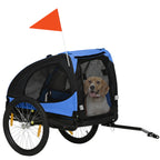 Hundeanhänger, klappbarer Hunde-Fahrradanhänger, wasserbeständig, Oxfordstoff, Stahl, 140 x 71 x 83 cm, Blau