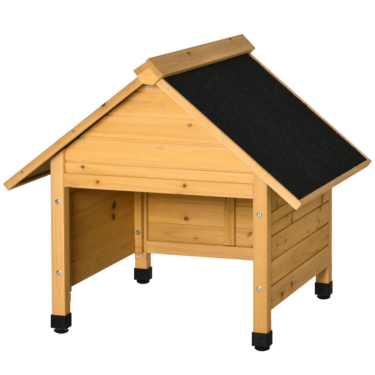 Holzgarage für Rasenmäher Roboter Mähroboter Garage Carport für Rasenroboter Sonnen- & Regenschutz Gelb 75 x 76 x 70 cm