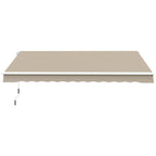 Markise, Sonnenschutz, einfahrbar, mit Handkurbel, Metallrahmen, Polyester, Weiß+Beige, 3,95 x 2,45 m