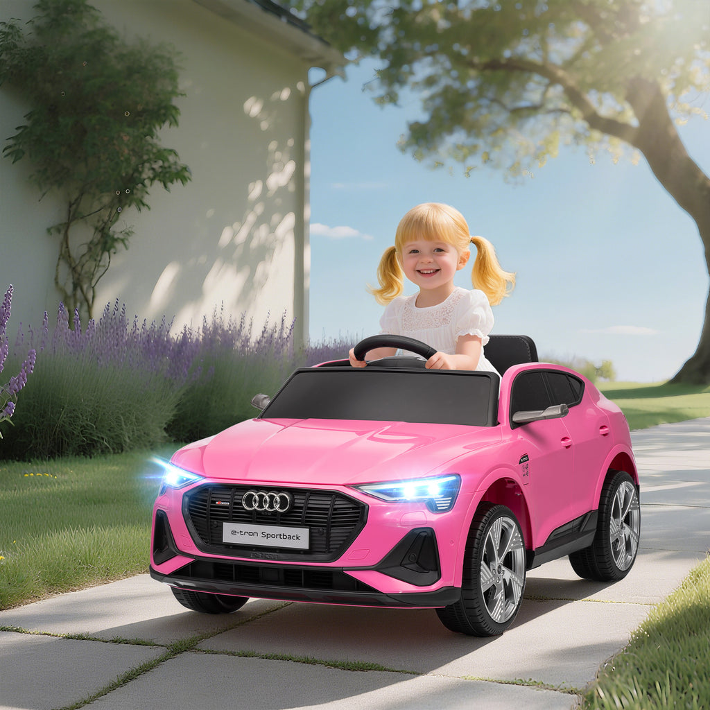 Elektro Kinderauto 12V Elektrofahrzeug Audi E-tron Elektroauto mit Fernbedienung, Sicherheitsgurt, f¨¹r 3-5 Jahre