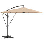 Ampelschirm ?260 cm Sonnenschirm mit UV-Schutz 50 wasserabweisend Kurbelschirm mit St?nder, Khaki