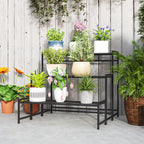 Three-Tier Metal Plant Shelf - Black