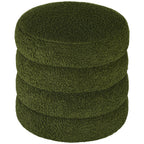 Hocker, rund, Teddyfleece, bis 120kg, ¦µ40x45H cm, Gr¨¹n