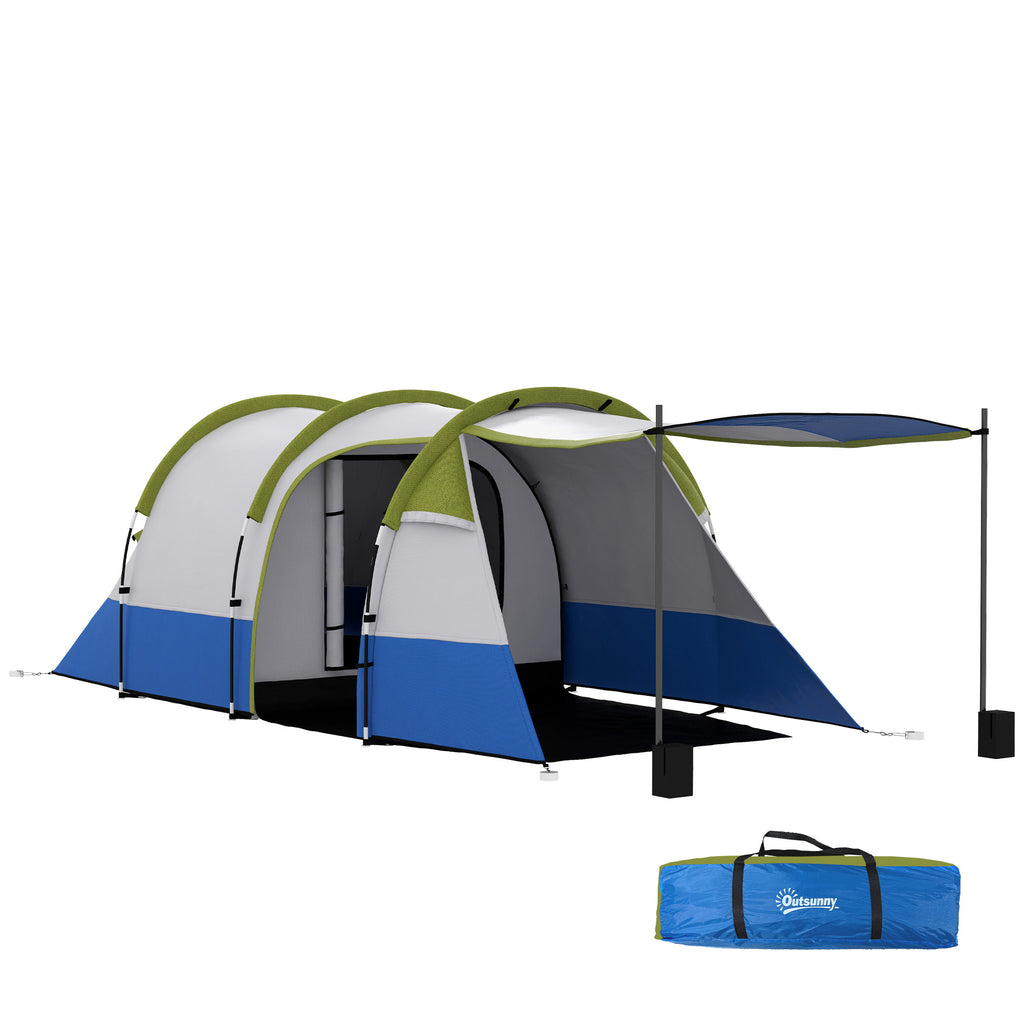 Two Man Two-Room Tent, with Porch and Accessories - Green