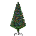 Künstlicher Weihnachtsbaum 150 cm mit Glasfaser künstlich Tannenbaum mit LED Beleuchtung, 180 Spitzen Christbaum Weihnachtsdeko inkl. Metallständer für drinnen