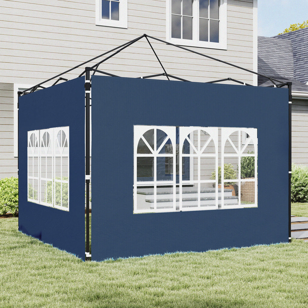 Set of Two 3 x 3(m) Gazebo Frame Replacement Walls - Blue