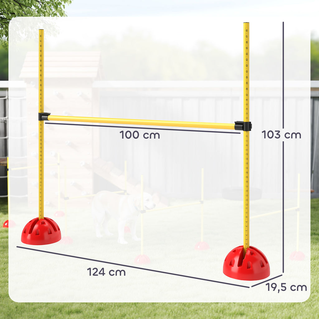 4-teiliges Hunde-Agility-Set mit 4 Hürden und Tragetasche für das Sprungtraining, Gelb