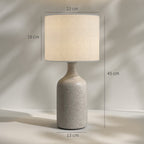 Tischlampe Tischleuchte, Nachttischlampe Schreibtischlampe mit Keramiksockel, Leinenschirm, 22x22x45 cm Sandbraun+Weiß