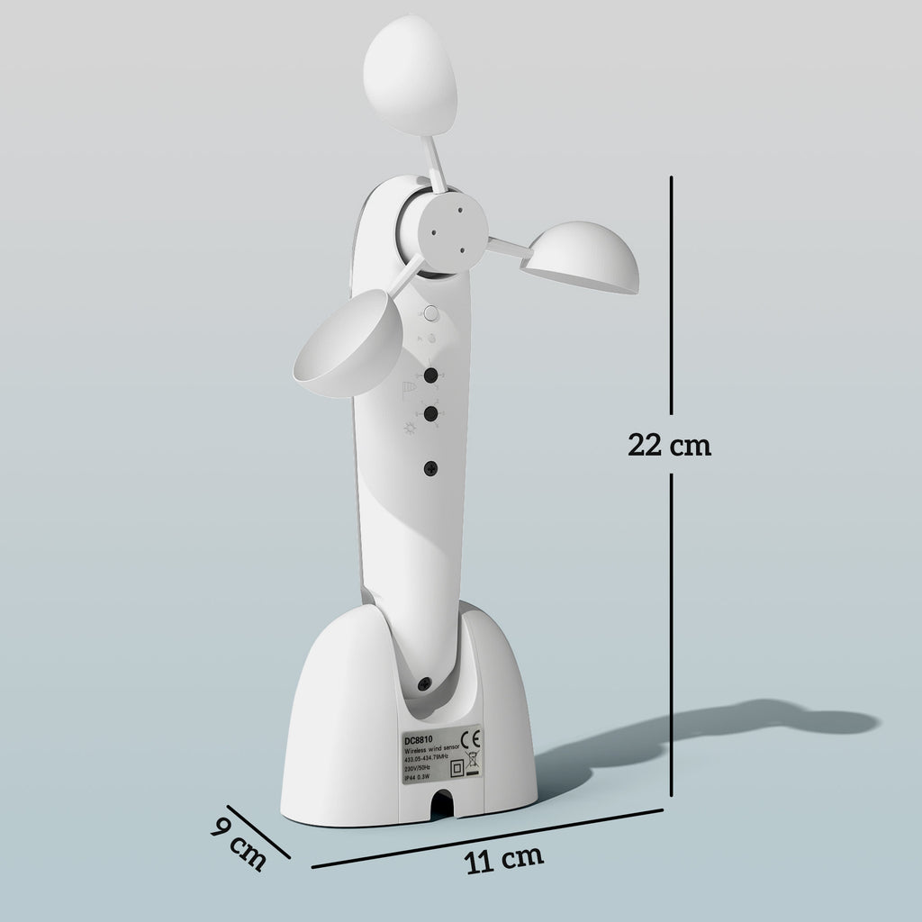 Sonnensensor Elektrischer Windsensor Wetterstation Außensensor Windwächter 22 x 11 x 9 cm Weiß
