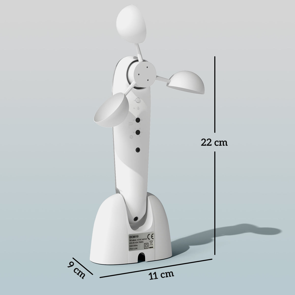 Sonnensensor Elektrischer Windsensor Wetterstation Außensensor Windwächter 22 x 11 x 9 cm Weiß
