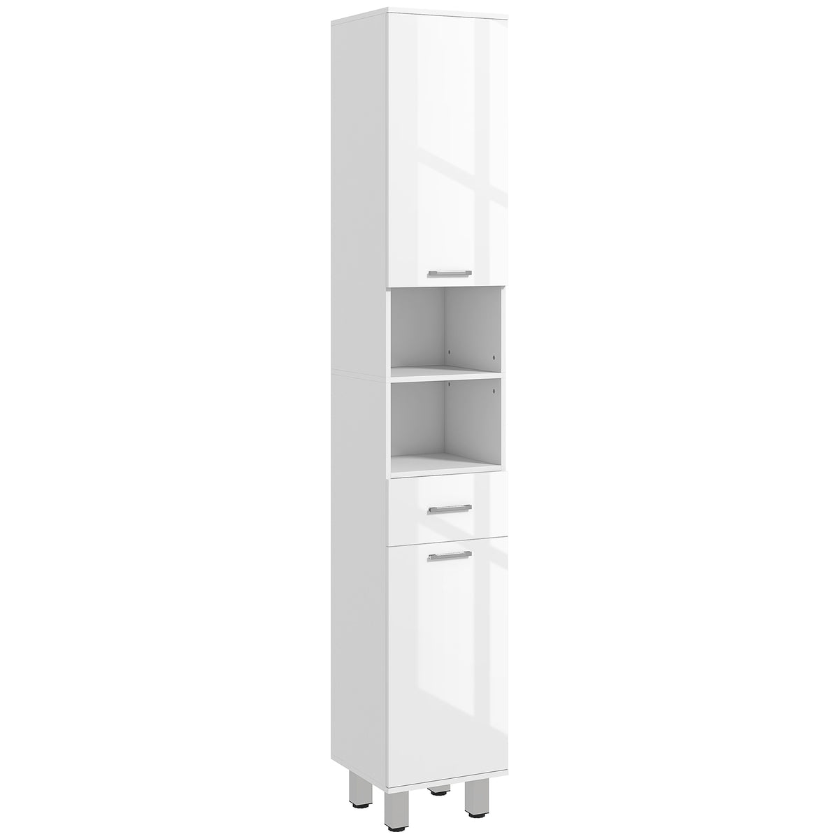 Badezimmerschrank, Badkommode, mit Regalen und Schublade, verstellbar, Wei?