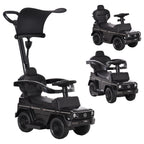 3 in 1 Kids Children Ride on Push Car Toddler Sliding Car G350 Licensed Walker Foot to Floor Slider Push-Along with Horn Steering Wheel NO POWER Manual, Black