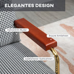 Sessel im Retrodesign, Akzentsessel, Hahnentrittmuster, Holzemelente, Federkern, Schwarz + Weiß